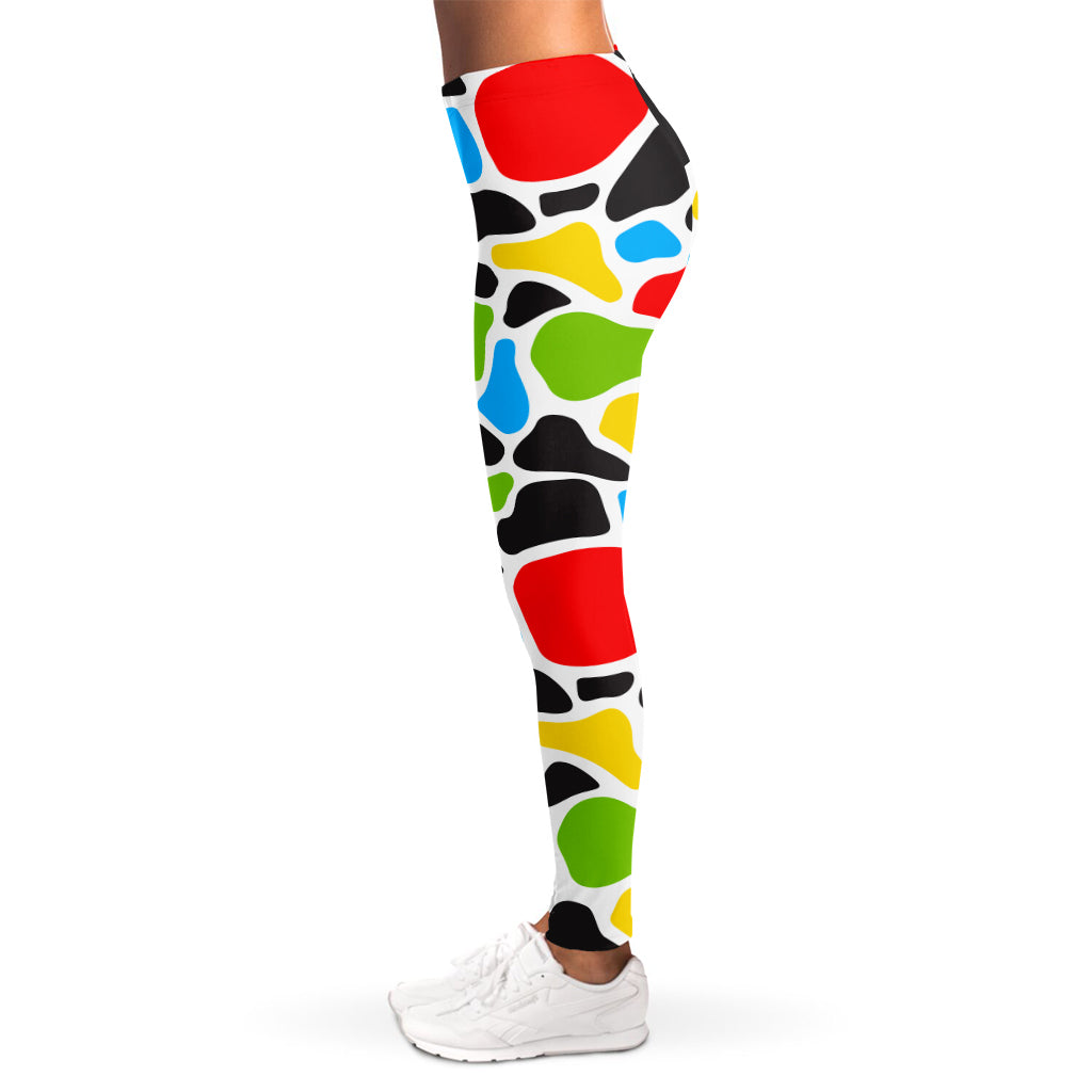 Colorful Cow Print Women's Leggings