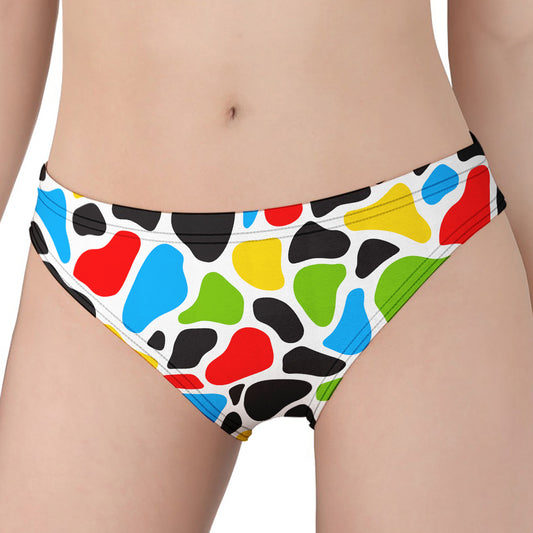 Colorful Cow Print Women's Panties