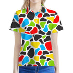 Colorful Cow Print Women's Polo Shirt