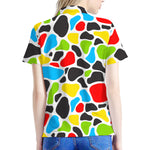 Colorful Cow Print Women's Polo Shirt