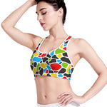 Colorful Cow Print Women's Sports Bra