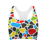 Colorful Cow Print Women's Sports Bra