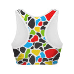 Colorful Cow Print Women's Sports Bra