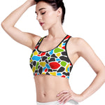 Colorful Cow Print Women's Sports Bra