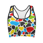 Colorful Cow Print Women's Sports Bra