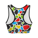 Colorful Cow Print Women's Sports Bra