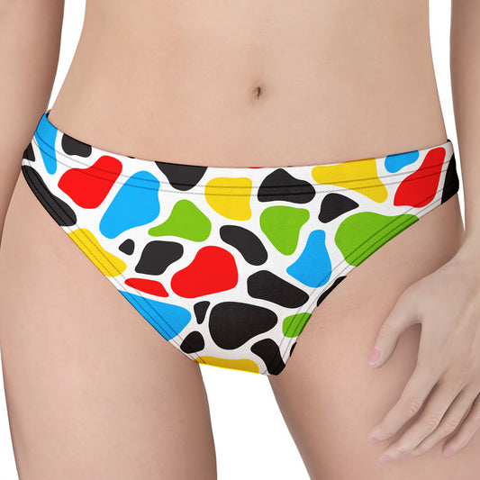 Colorful Cow Print Women's Thong