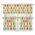 Colorful Cute Easter Eggs Pattern Print 3 Piece Kitchen Curtains