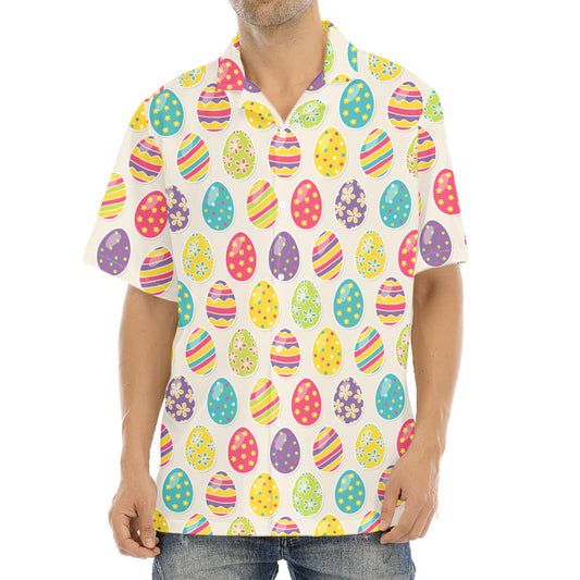 Colorful Cute Easter Eggs Pattern Print Aloha Shirt