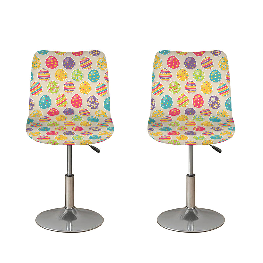 Colorful Cute Easter Eggs Pattern Print Bar Stool Covers