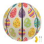 Colorful Cute Easter Eggs Pattern Print Basketball