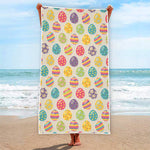 Colorful Cute Easter Eggs Pattern Print Beach Towel