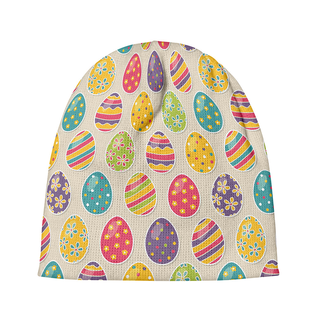 Colorful Cute Easter Eggs Pattern Print Beanie