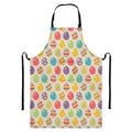 Colorful Cute Easter Eggs Pattern Print Bib Apron With Pocket