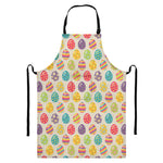 Colorful Cute Easter Eggs Pattern Print Bib Apron With Pocket