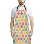 Colorful Cute Easter Eggs Pattern Print Bib Apron With Pocket