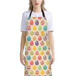 Colorful Cute Easter Eggs Pattern Print Bib Apron With Pocket