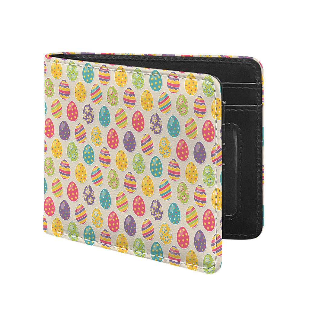 Colorful Cute Easter Eggs Pattern Print Bifold Wallet
