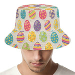 Colorful Cute Easter Eggs Pattern Print Bucket Hat