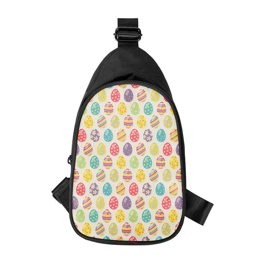 Colorful Cute Easter Eggs Pattern Print Chest Bag