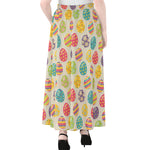 Colorful Cute Easter Eggs Pattern Print Chiffon Maxi Skirt