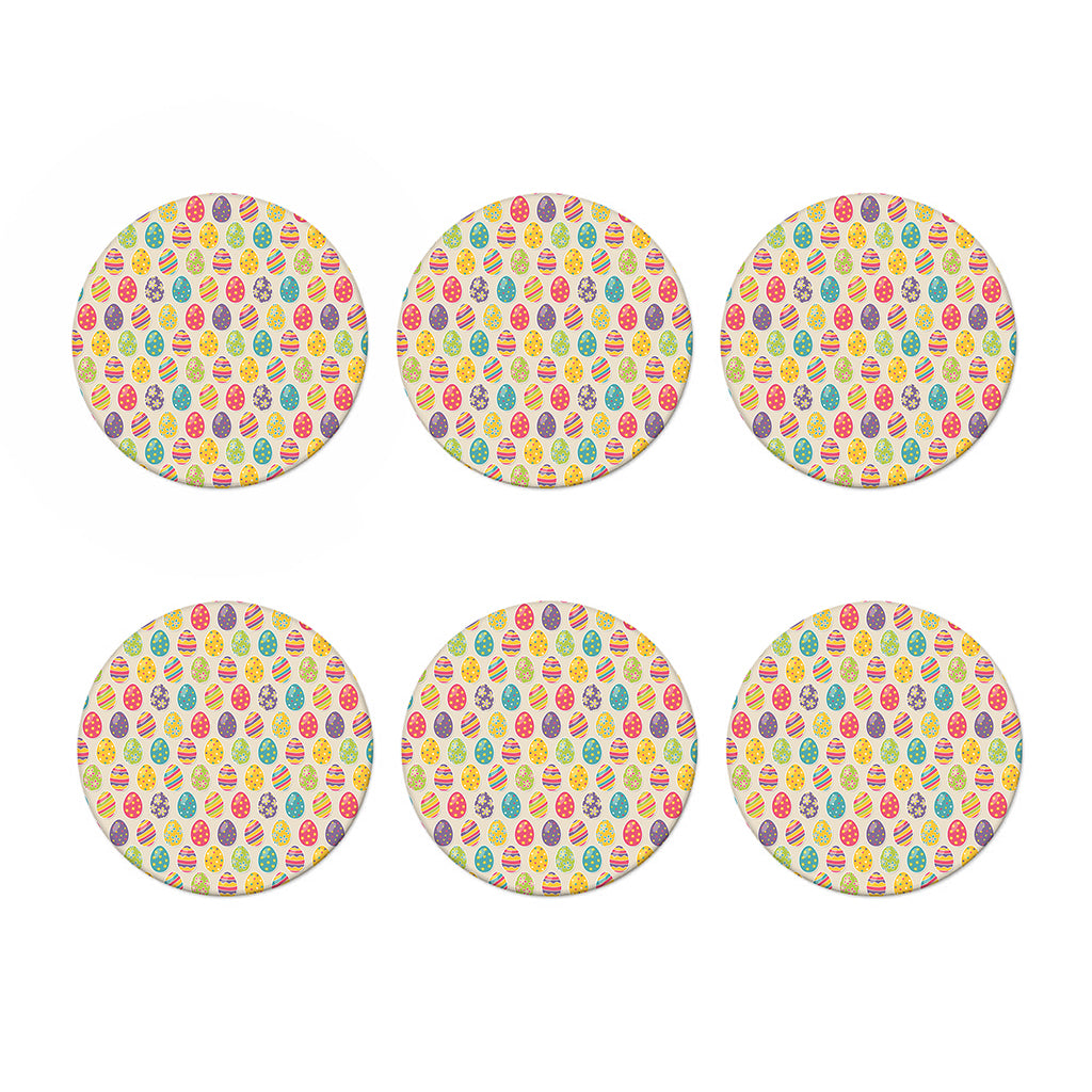 Colorful Cute Easter Eggs Pattern Print Coaster Set