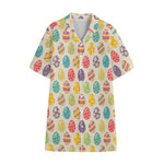 Colorful Cute Easter Eggs Pattern Print Cotton Hawaiian Shirt