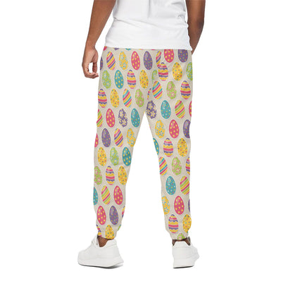 Colorful Cute Easter Eggs Pattern Print Cotton Pants