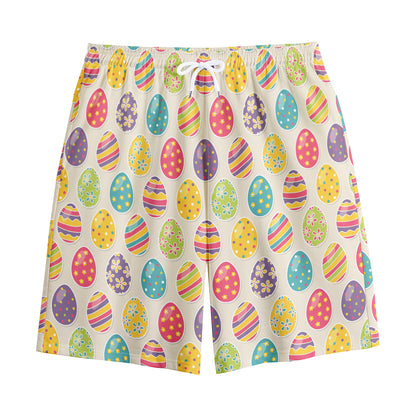 Colorful Cute Easter Eggs Pattern Print Cotton Shorts