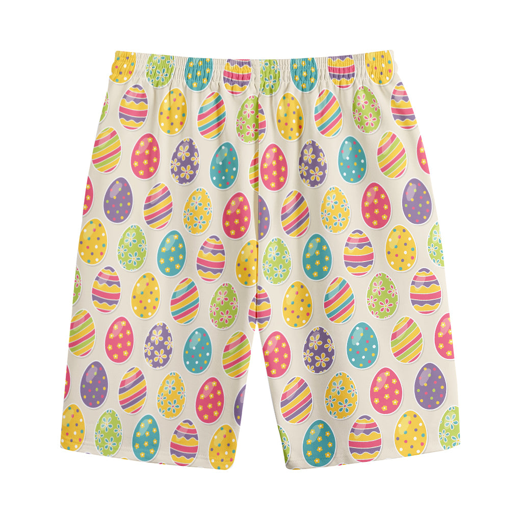 Colorful Cute Easter Eggs Pattern Print Cotton Shorts