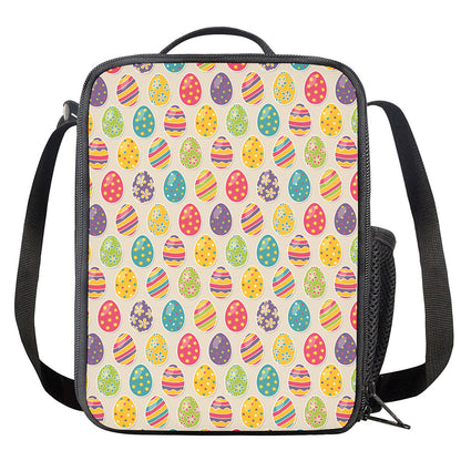 Colorful Cute Easter Eggs Pattern Print Crossbody Lunch Bag