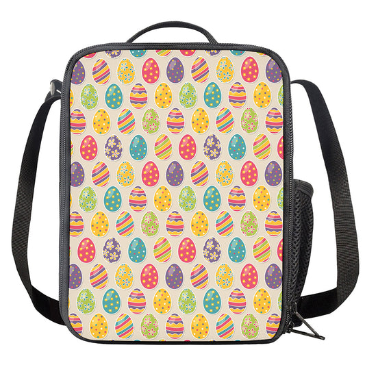 Colorful Cute Easter Eggs Pattern Print Crossbody Lunch Bag