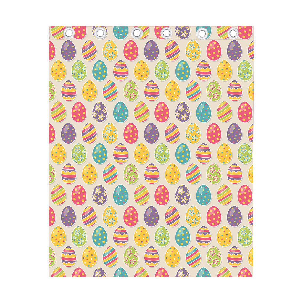 Colorful Cute Easter Eggs Pattern Print Curtain