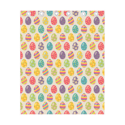 Colorful Cute Easter Eggs Pattern Print Curtain