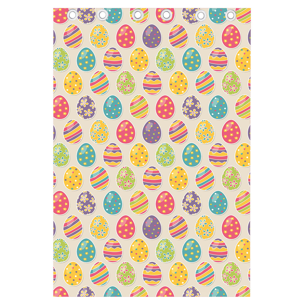 Colorful Cute Easter Eggs Pattern Print Curtain