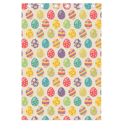 Colorful Cute Easter Eggs Pattern Print Curtain