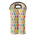 Colorful Cute Easter Eggs Pattern Print Double Neoprene Wine Tote