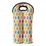 Colorful Cute Easter Eggs Pattern Print Double Neoprene Wine Tote