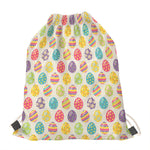 Colorful Cute Easter Eggs Pattern Print Drawstring Bag