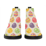 Colorful Cute Easter Eggs Pattern Print Flat Ankle Boots