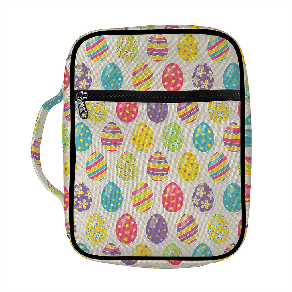 Colorful Cute Easter Eggs Pattern Print Front Pocket Bible Bag