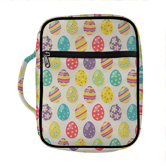 Colorful Cute Easter Eggs Pattern Print Front Pocket Bible Bag