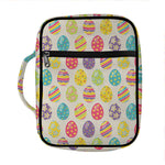 Colorful Cute Easter Eggs Pattern Print Front Pocket Bible Bag