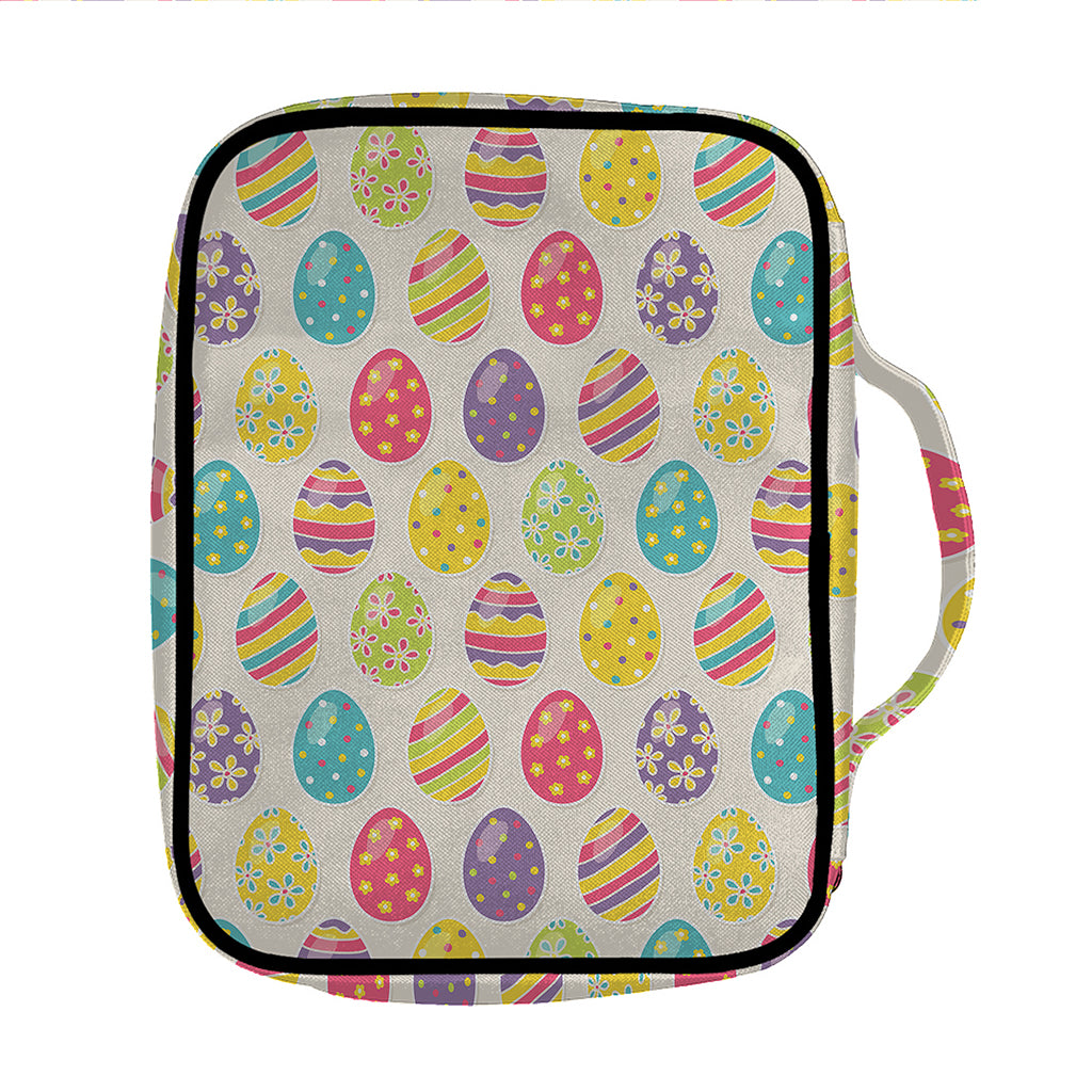 Colorful Cute Easter Eggs Pattern Print Front Pocket Bible Bag