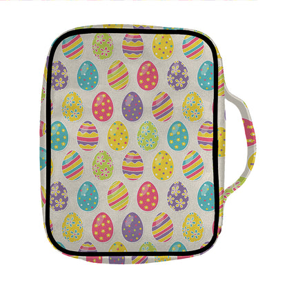 Colorful Cute Easter Eggs Pattern Print Front Pocket Bible Bag