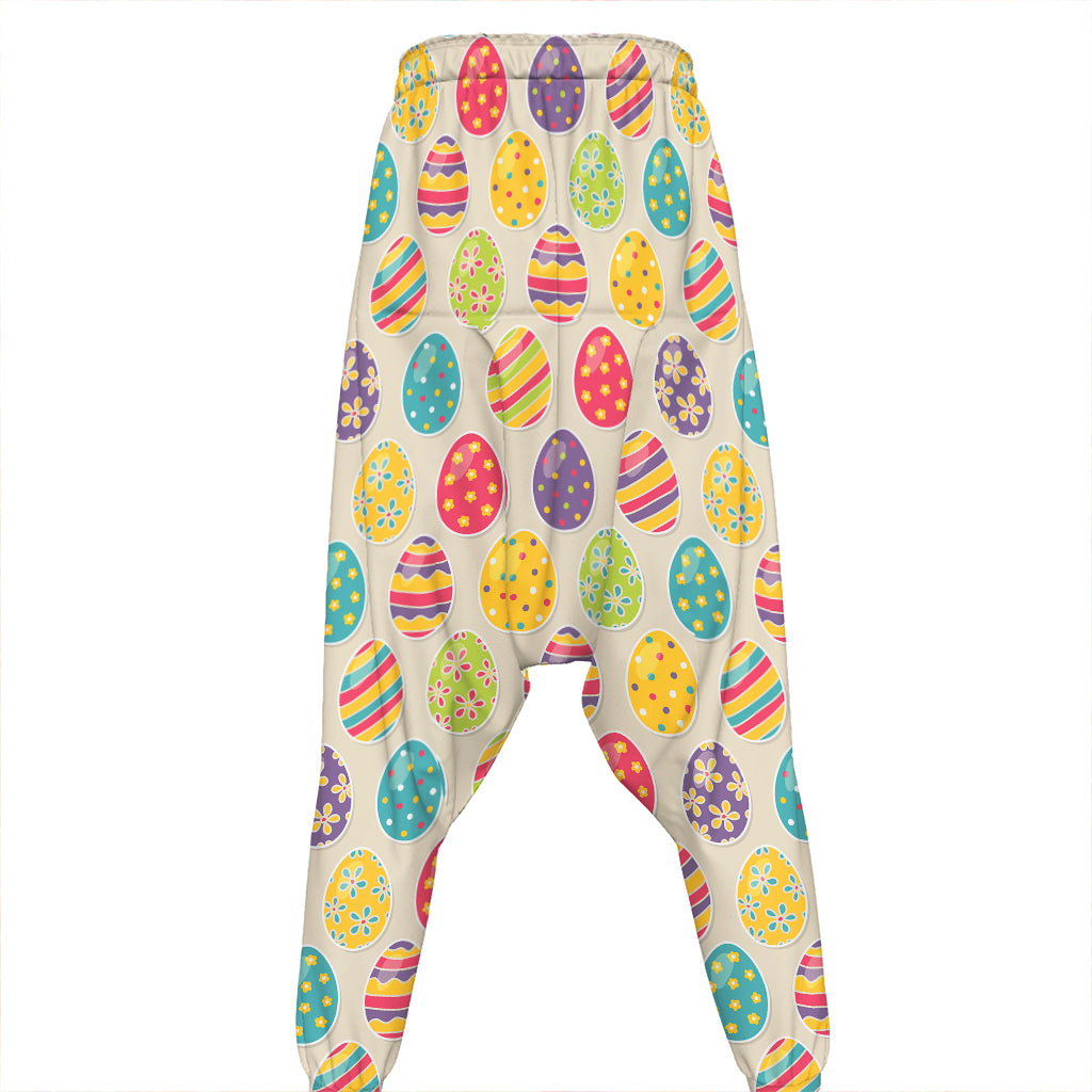 Colorful Cute Easter Eggs Pattern Print Hammer Pants