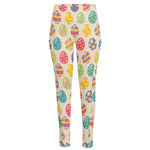 Colorful Cute Easter Eggs Pattern Print High-Waisted Pocket Leggings