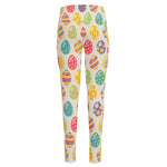 Colorful Cute Easter Eggs Pattern Print High-Waisted Pocket Leggings