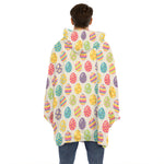 Colorful Cute Easter Eggs Pattern Print Hoodie Blanket