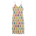 Colorful Cute Easter Eggs Pattern Print Jersey Midi Cami Dress